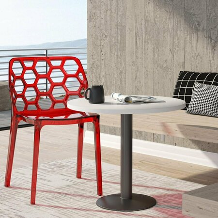 KD AMERICANA 33.75 x 19.37 x 18.75 in. Modern Dynamic Dining Chair, Transparent Red KD2609648